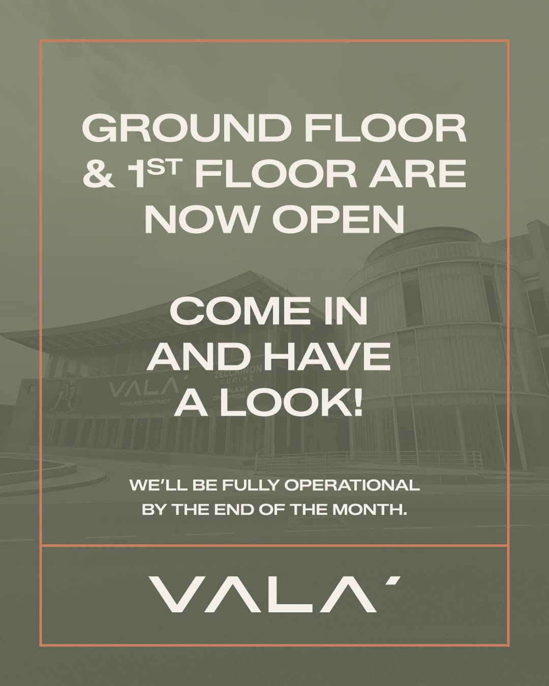 Ground floor and first floor are now open. Come in and have a look.