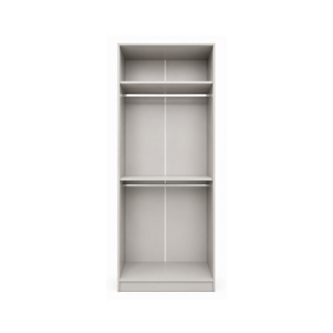 Wardrobe 80x240cm Shelves & Hanging Rail  – Taupe