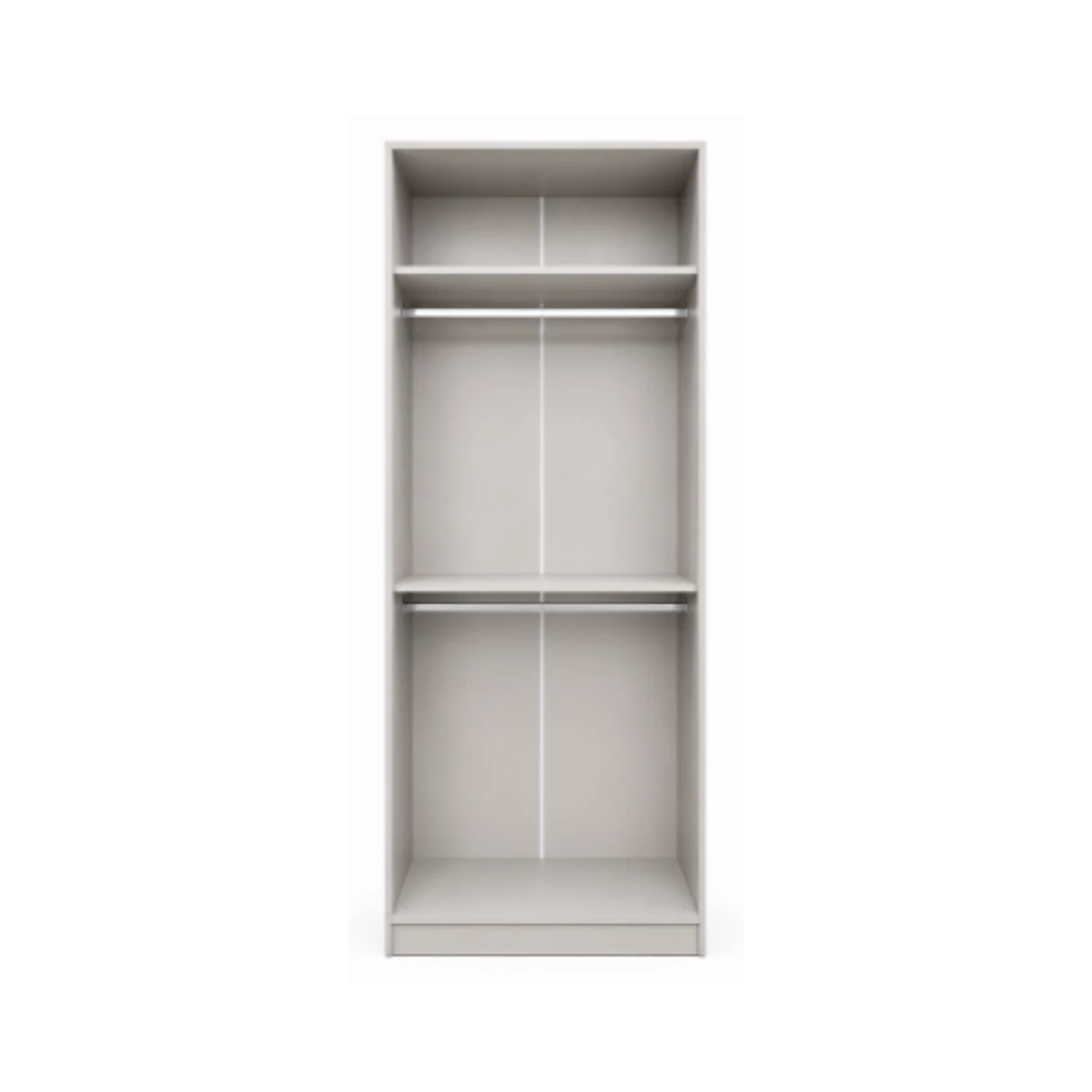 Wardrobe 80x240cm Shelves & Hanging Rail  – Taupe image 1