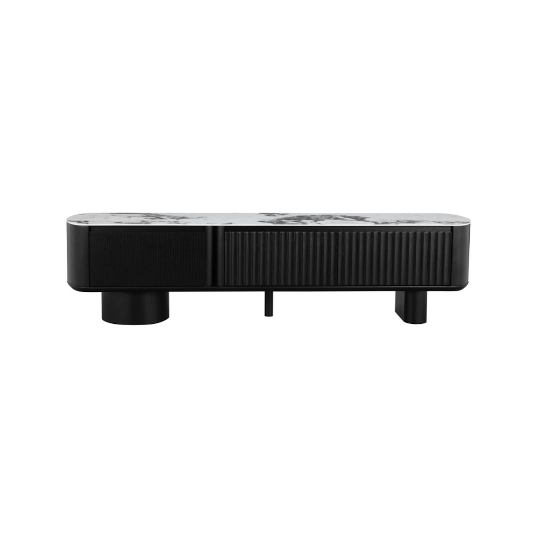 TV Stand 1800x395x450 - Black & Ceramic