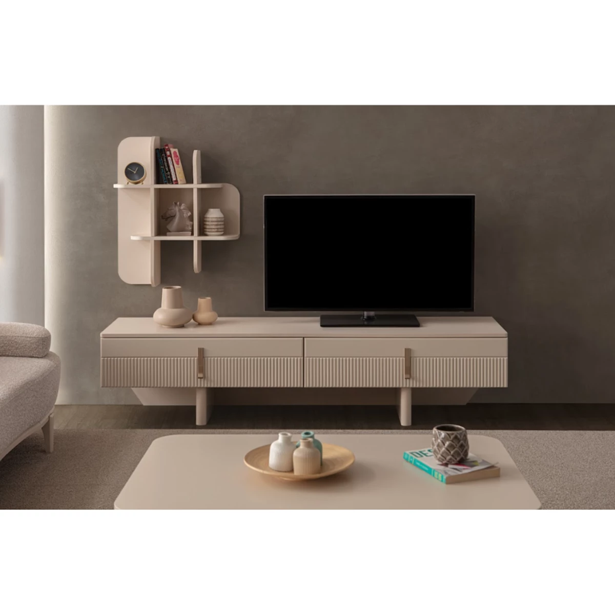 TV Unit – Sand Beige image 1