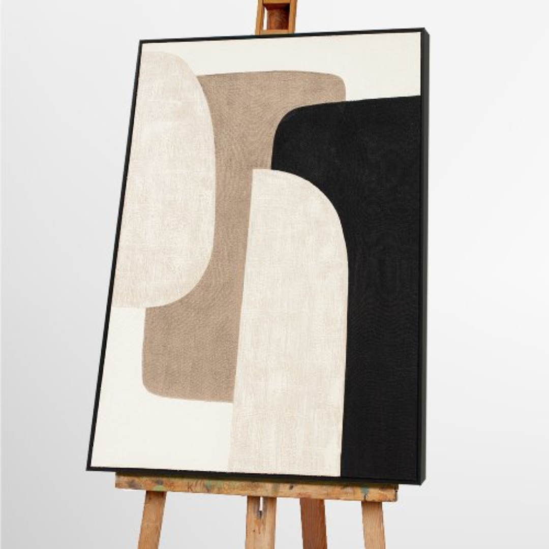 Shaping Hygge 1 Acrylic Painting Black Frame - 90x120 cm
