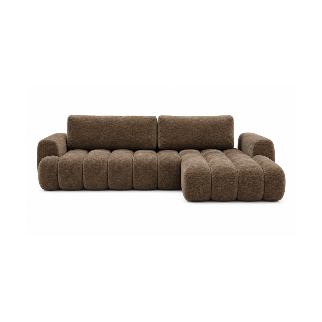 Corner Sofa Right with Sleeper & Storage – light taupe