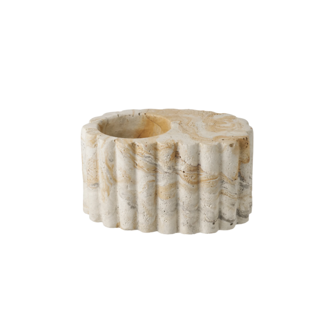 Tealight Holder – Brown & Beige