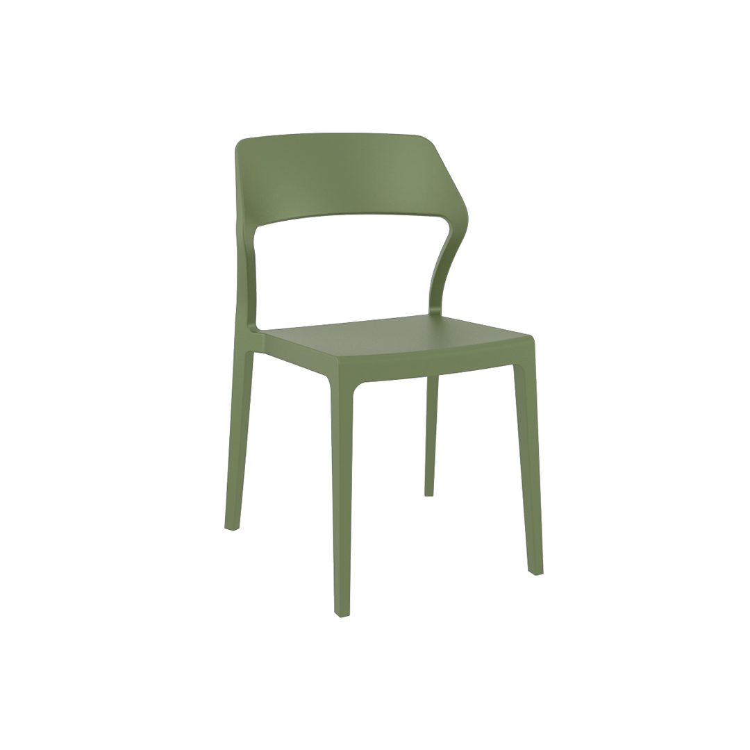 Olive Green Resin Dining Chair