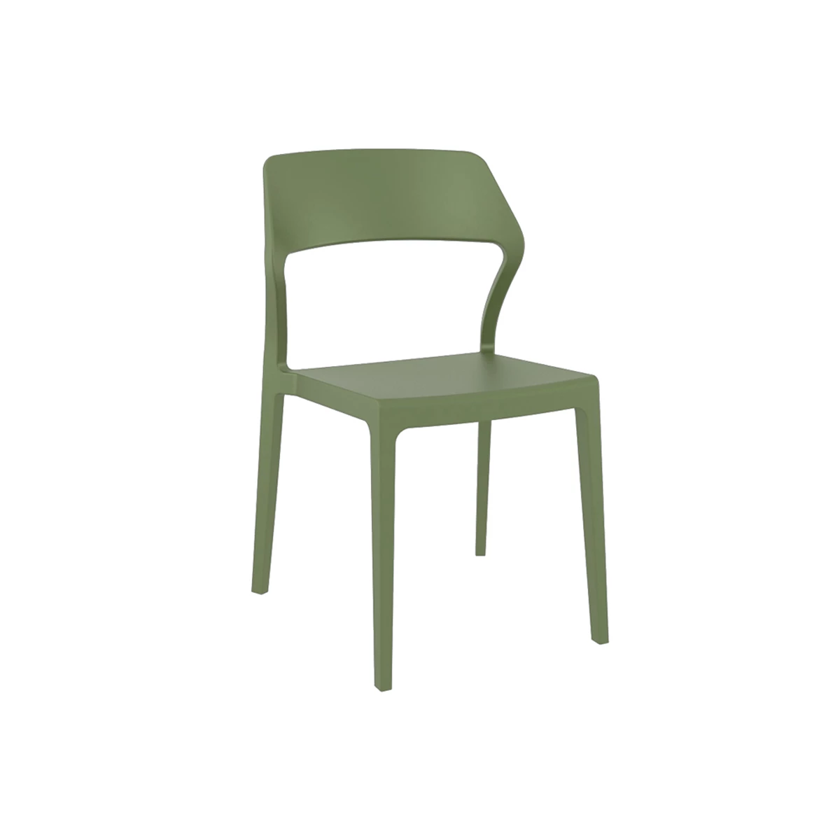 Olive Green Resin Dining Chair image 1