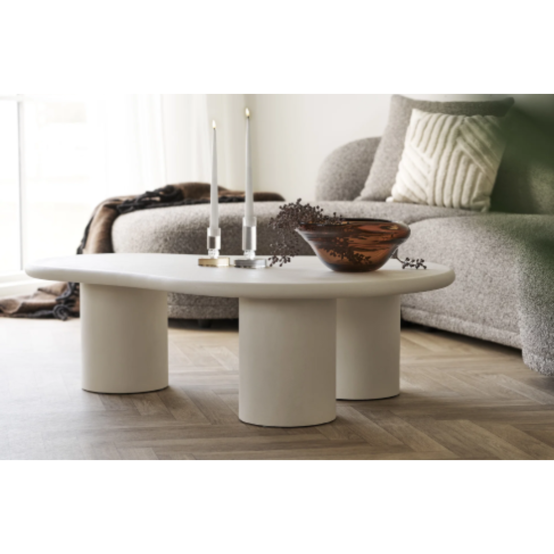 Coffee Table – Cement Look & Off-White Palmera