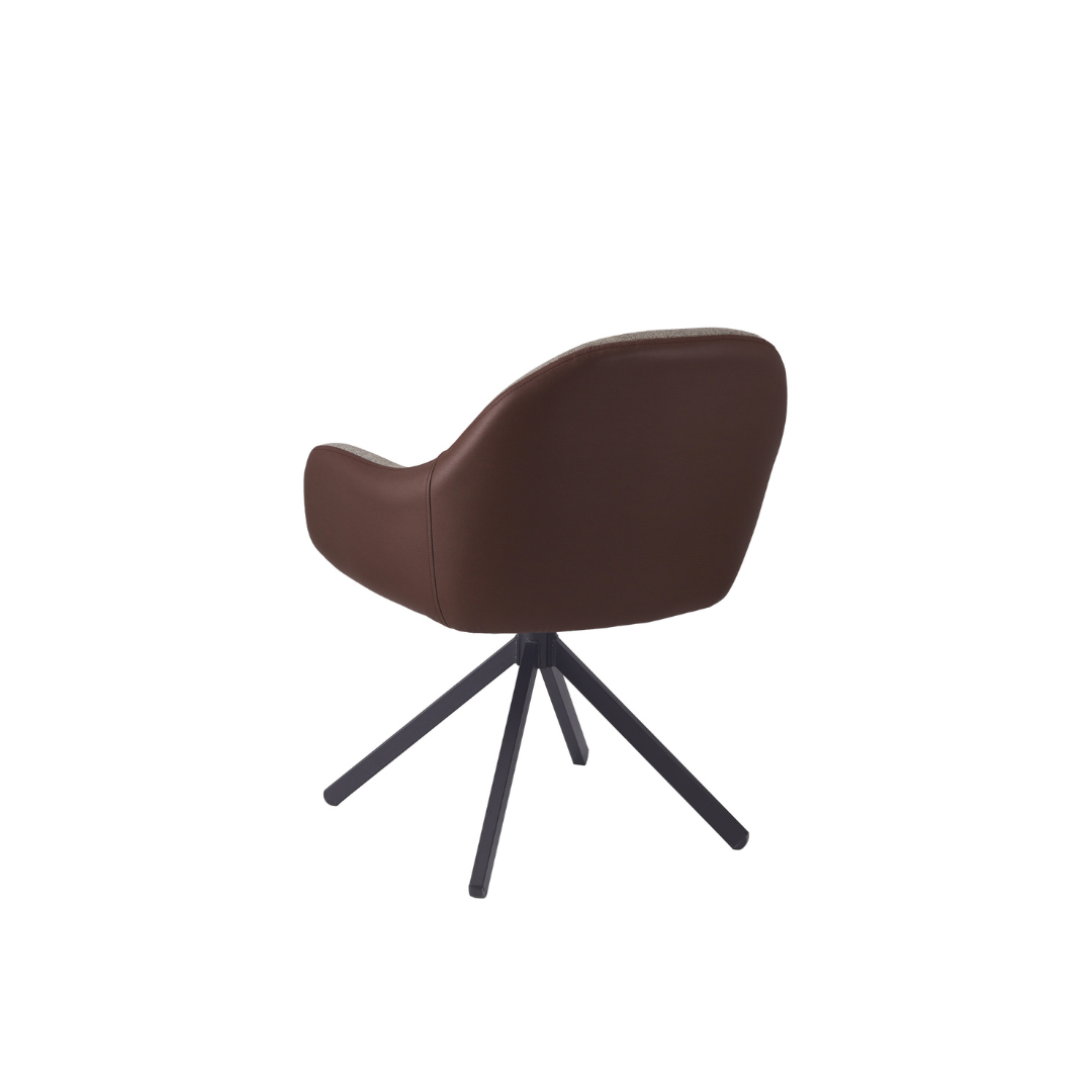 Chair –Grey & Brown / Swivel Rectangle-Black