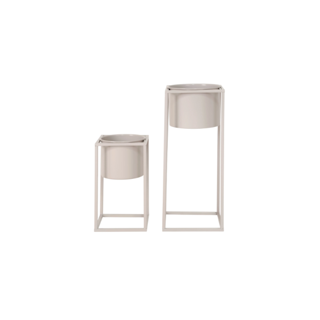 Flowerpots Set of 2 – Beige & Grey Marla