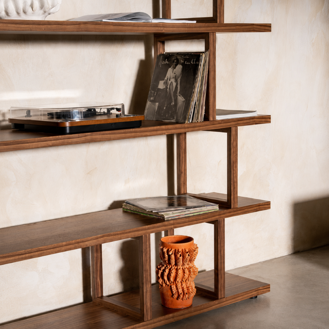 Bookcase with 4 Shelves – Walnut