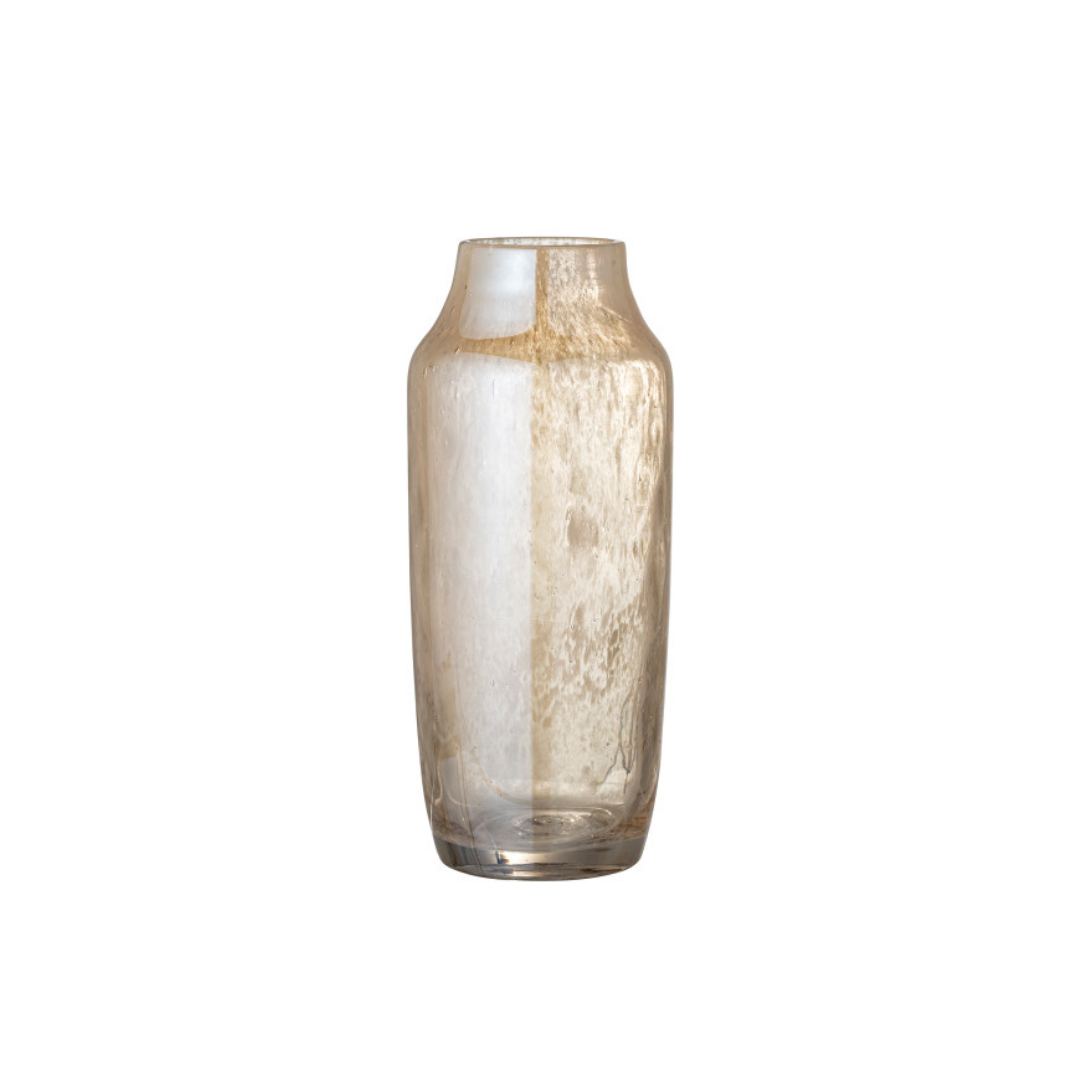 Glass Vase – Nature Warm Beige With Brown Tones