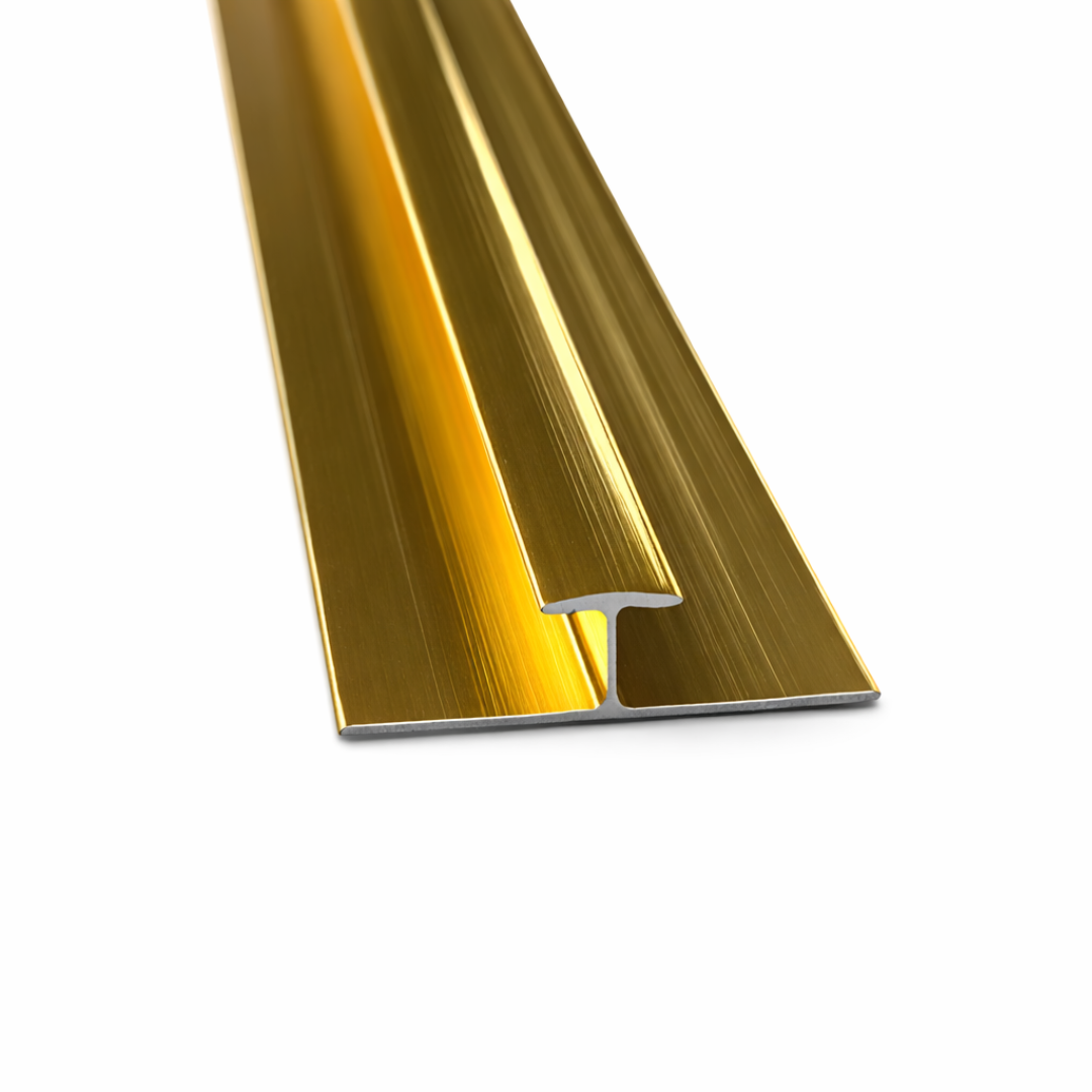 Aluminium T-Shaped Panel Trim - Gold
