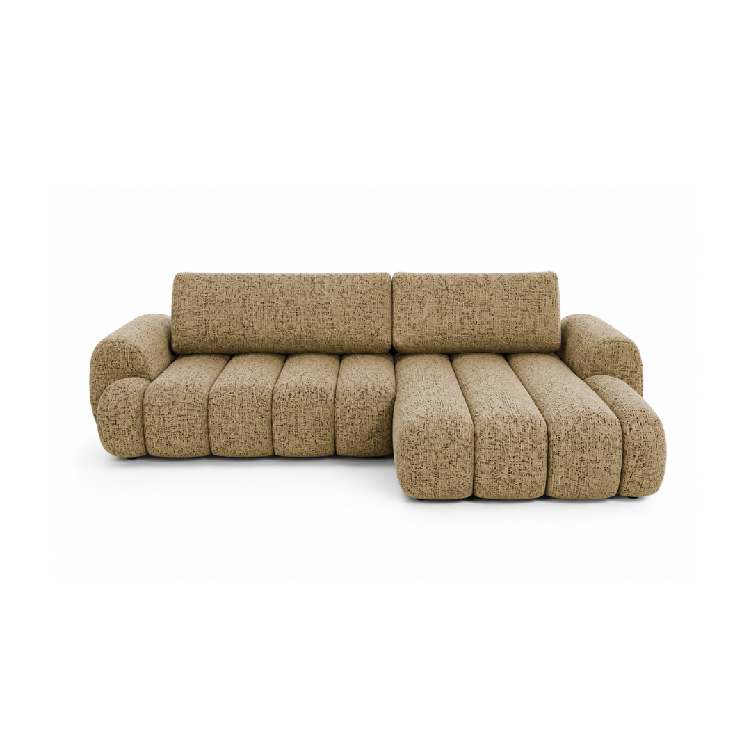 Corner Sofa Right with Sleeper & Storage – Green