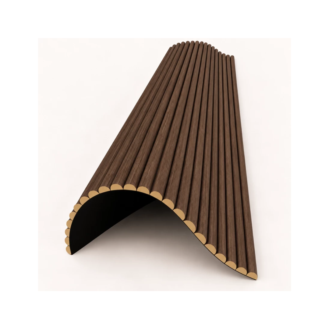 Flexible Wood Slat Acoustic Wall Panel 120 - Dark Walnut