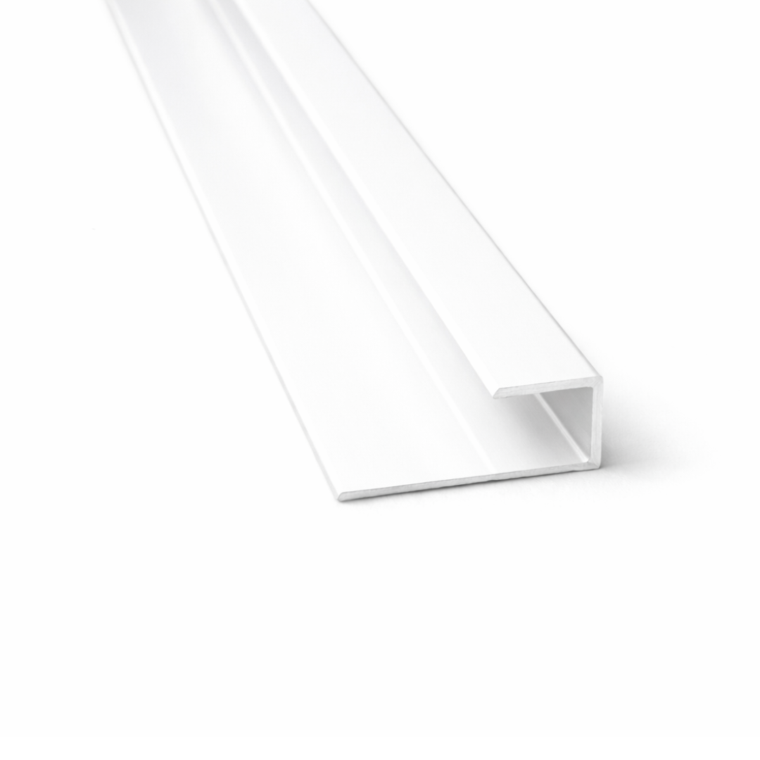 Aluminium J-Shaped Panel Trim - White