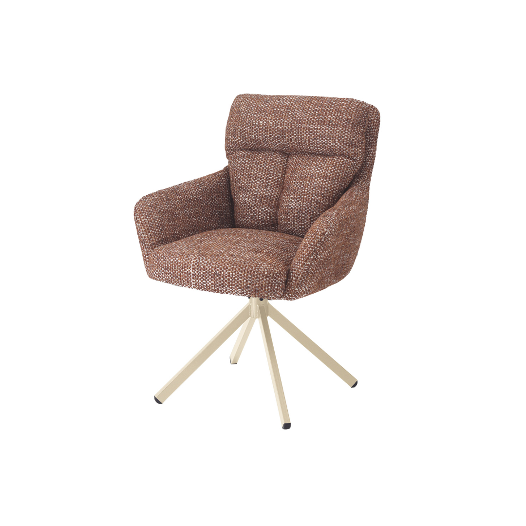 Chair – Brown & Swivel Rectangle – Cream