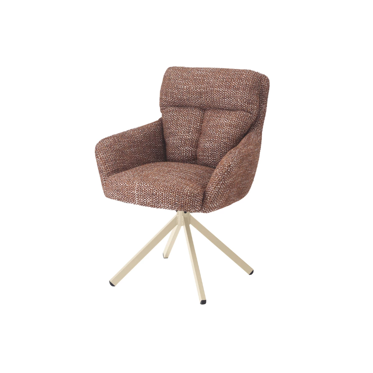 Chair – Brown & Swivel Rectangle – Cream image 1