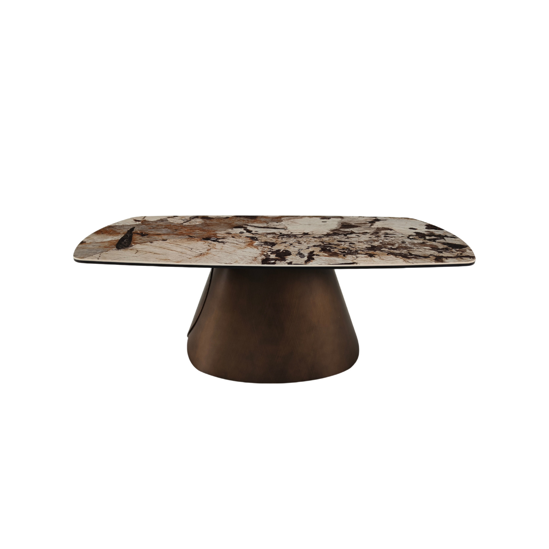 Coffee Table W120 x D60 x H45 cm -Gloss Patagonia & Black/Copper Cross Brushed