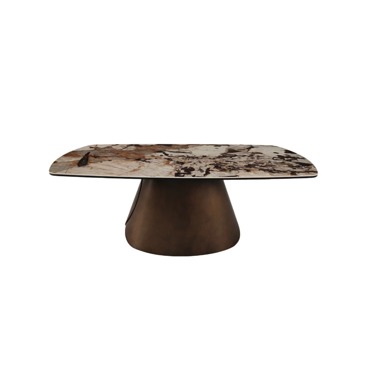 Coffee Table W120 x D60 x H45 cm -Gloss Patagonia & Black/Copper Cross Brushed image 1
