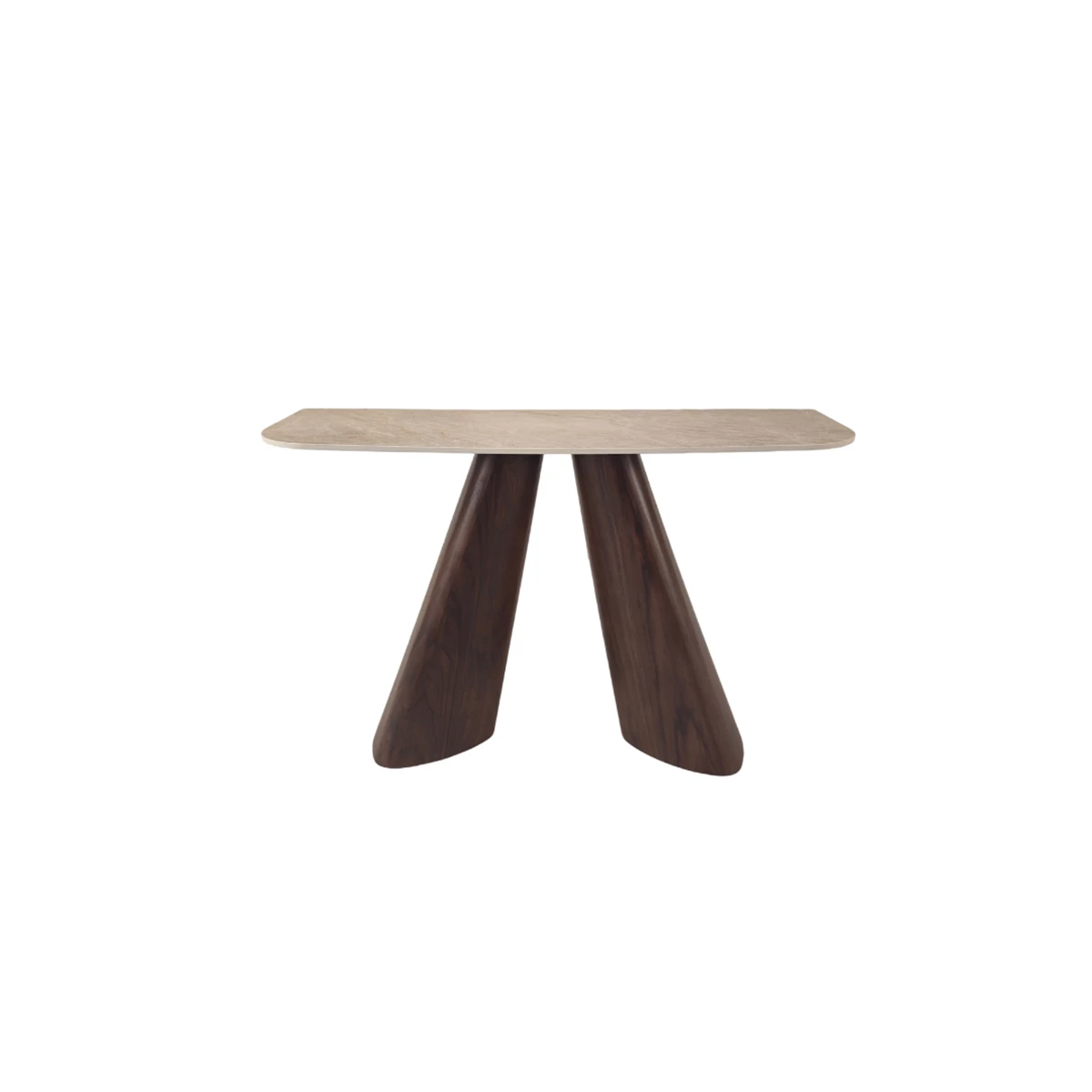 Console Table – Matte Florence Beige, Black & Dark Brown Walnut image 1