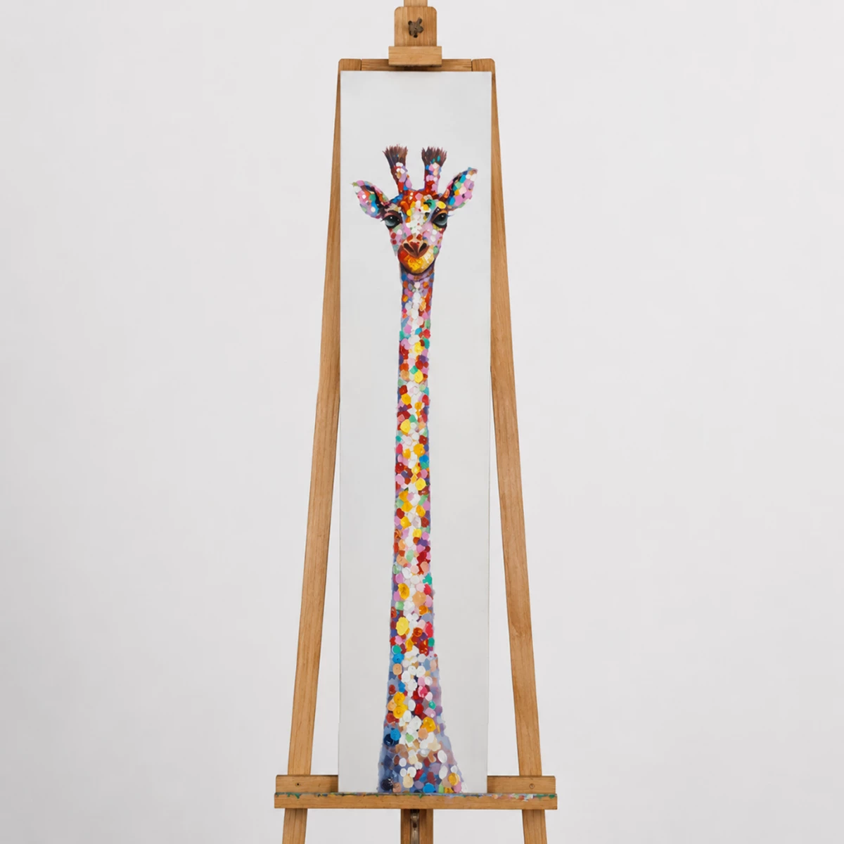 Slim Giraffe Acrylic Painting - 25x150 cm image 1