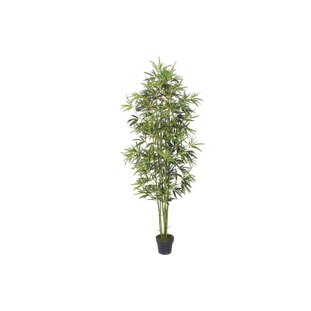 Artificial Bamboo Green in Black Pot 210 cm