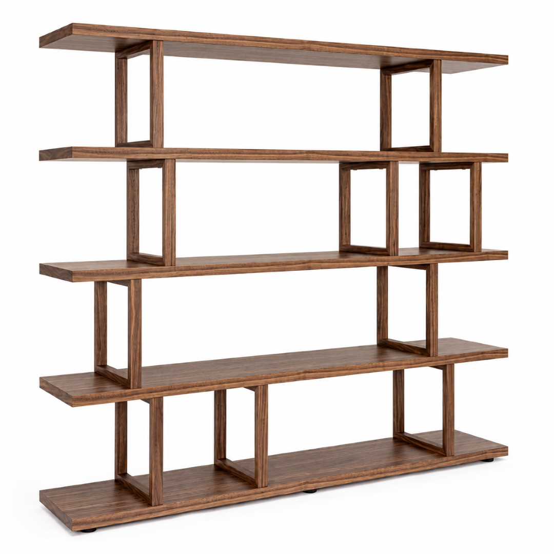 Bookcase with 4 Shelves – Walnut