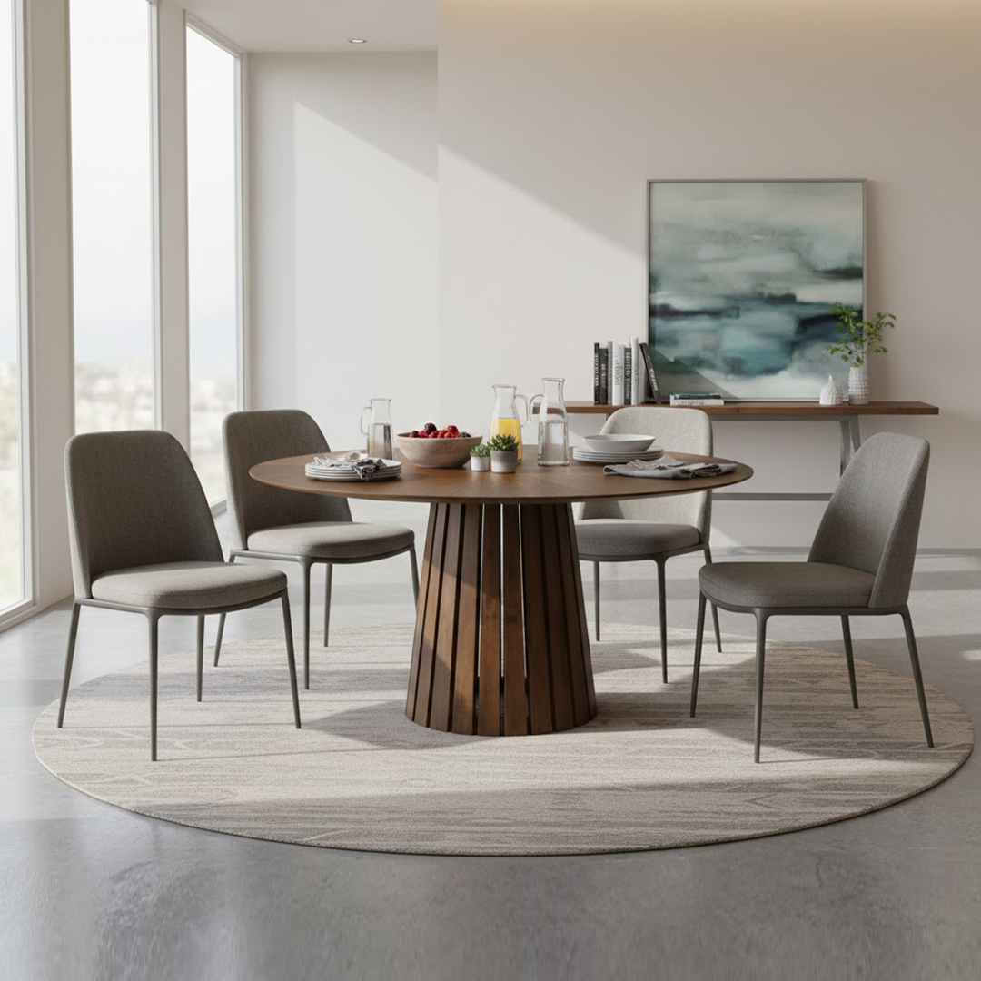 Dining Table Round 137x75 - Walnut