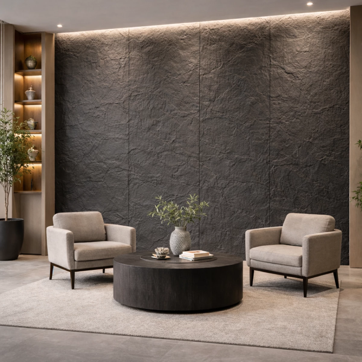 Stone-Effect Wall Panel 280 - New Rock Dark Grey | VALÀ - Home & Contract