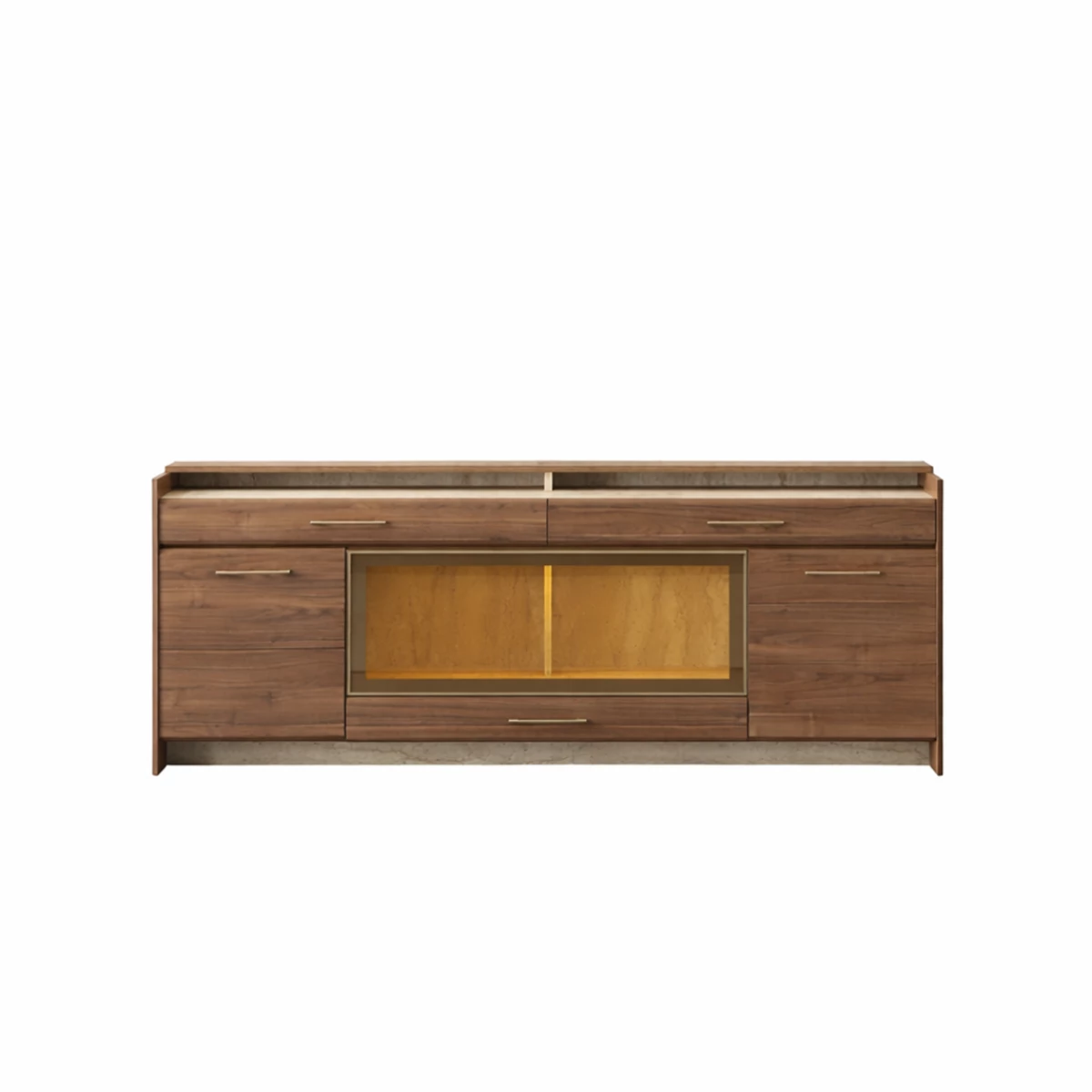 Console Table – Walnut & Travertine image 1