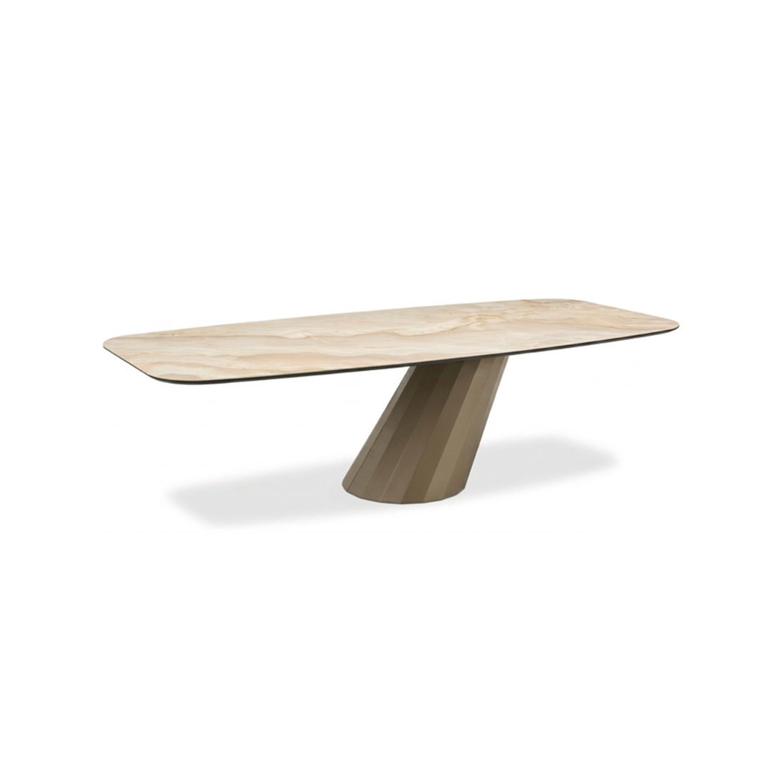 Table Brera-Fix Barrel Shape Top 240X110 - Champagne