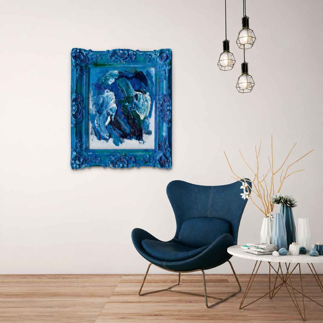 Barock En Vogue Blue Acrylic Painting – 60x70 cm