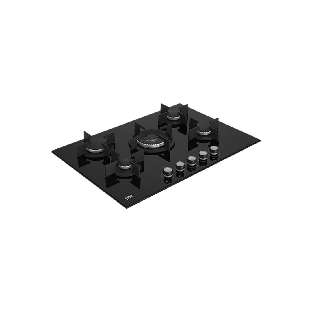 Beko Gas Hob – Black Glass 75 cm