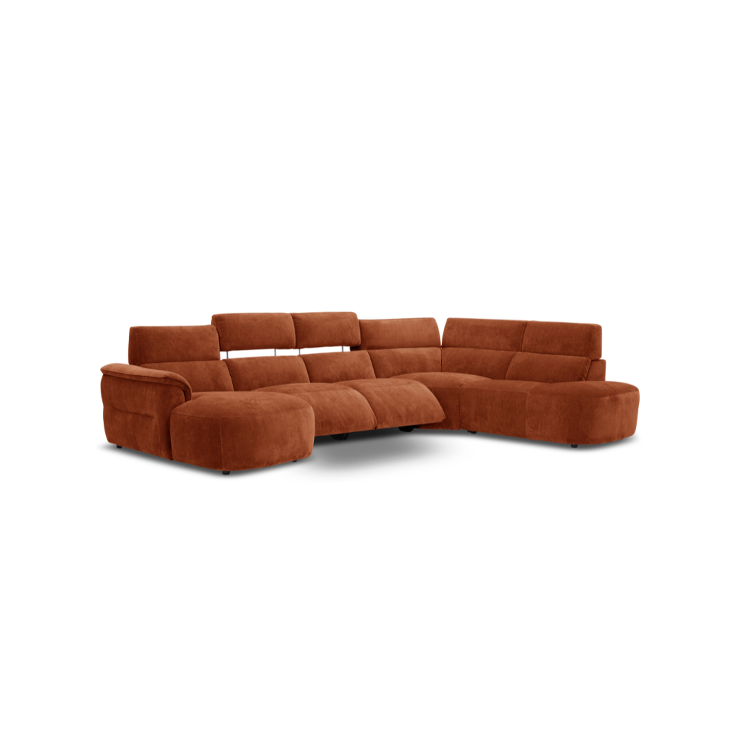 Corner Sofa with Electric Recliners & Lumbar Support