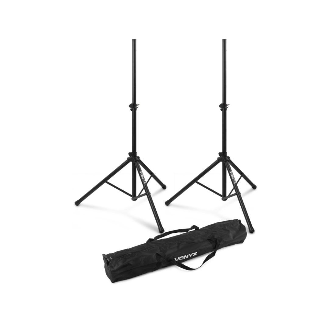 Adjustable Speaker Stand Set with Carry Bag 2pcs - Black