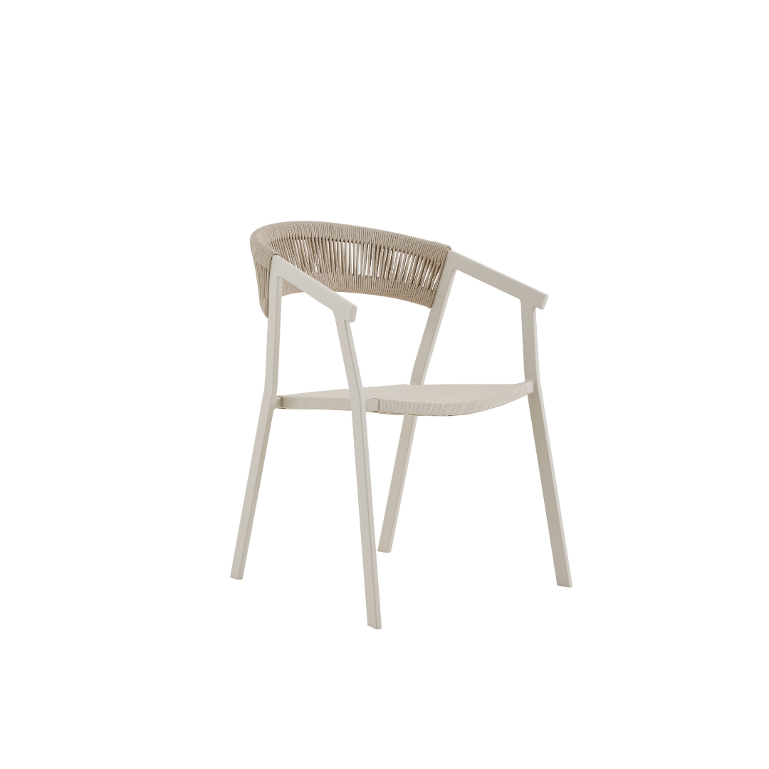 Aluminum Dining Chair - Light Beige