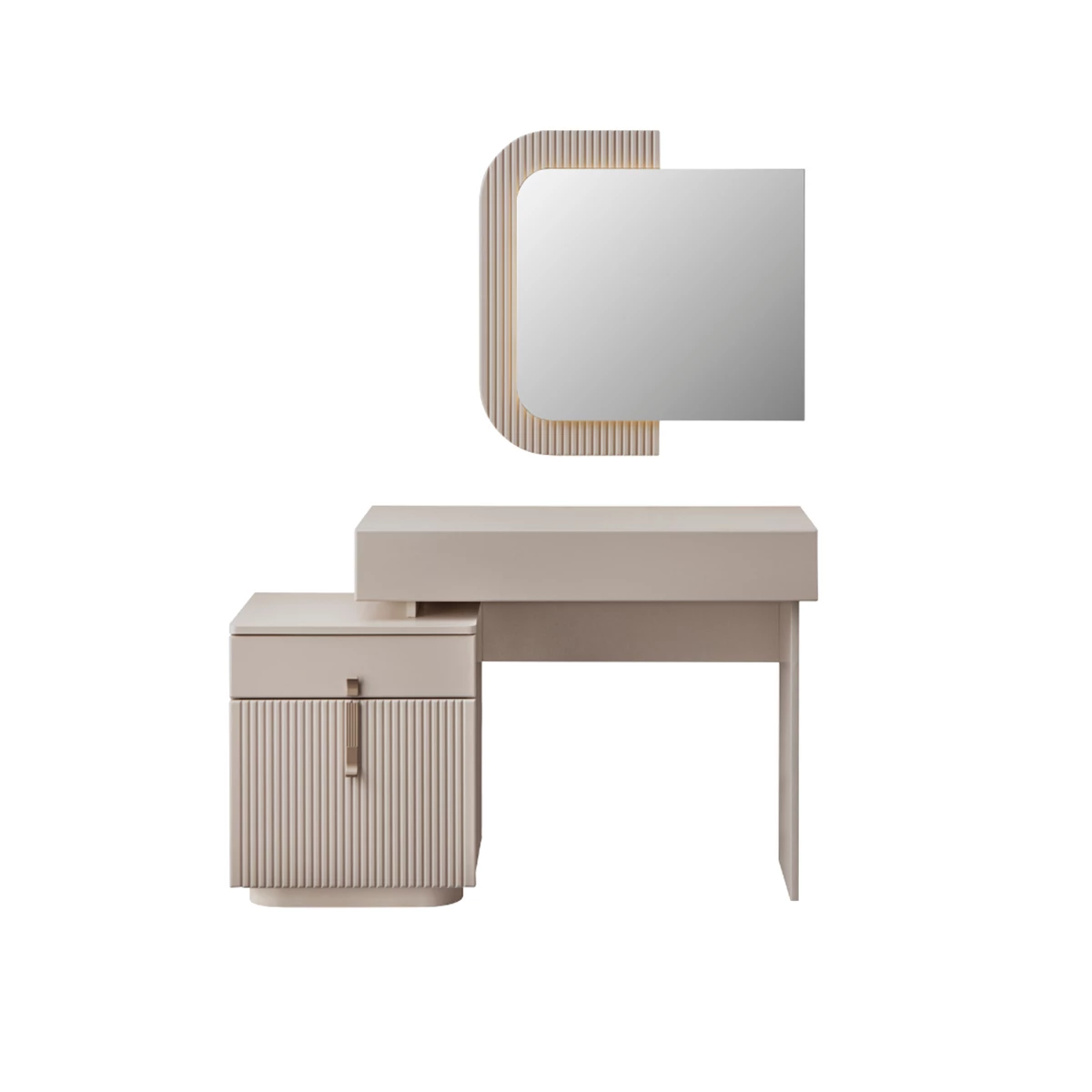 Dresser with Mirror – Sand Beige image 1