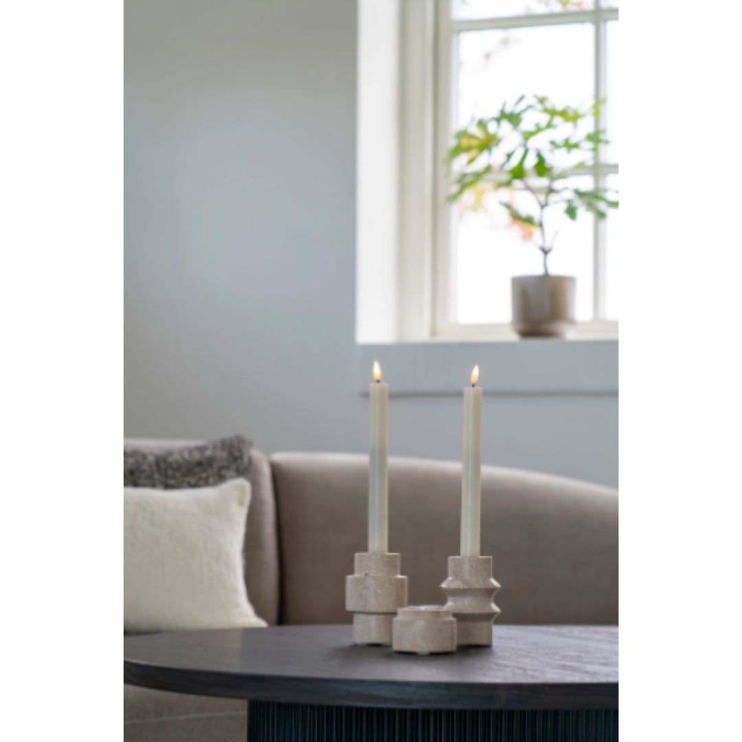 Tealight Holder Set of 2 – Natural Travertine