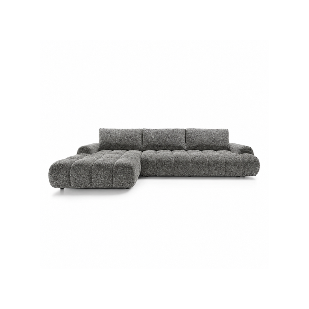 Corner Sofa Left with Sleeper & Storage – Grey