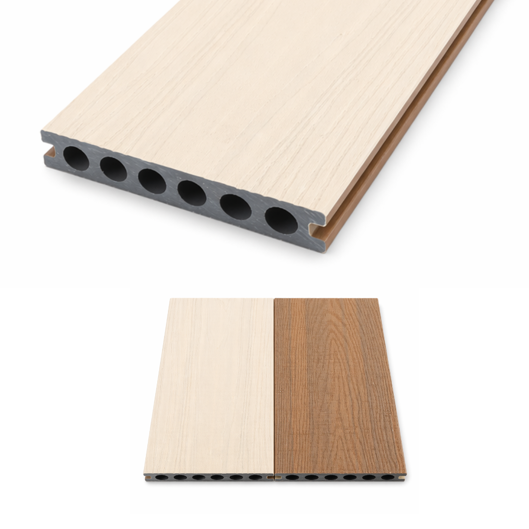 Exterior Decking – Teak & Sand White 14x2.3x220 cm (Box of 4)