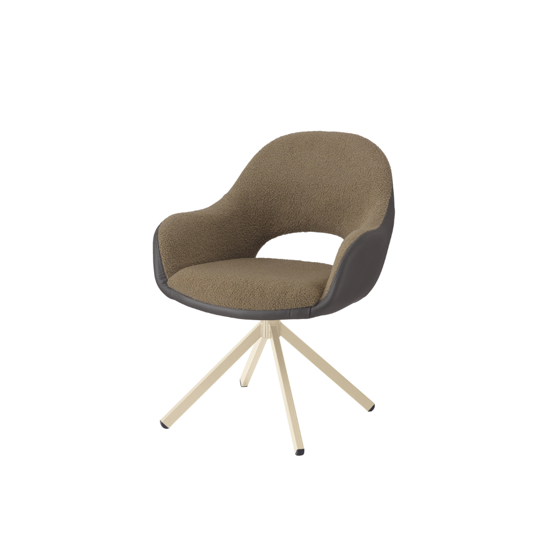 Chair Brown & Grey Swivel – Cream