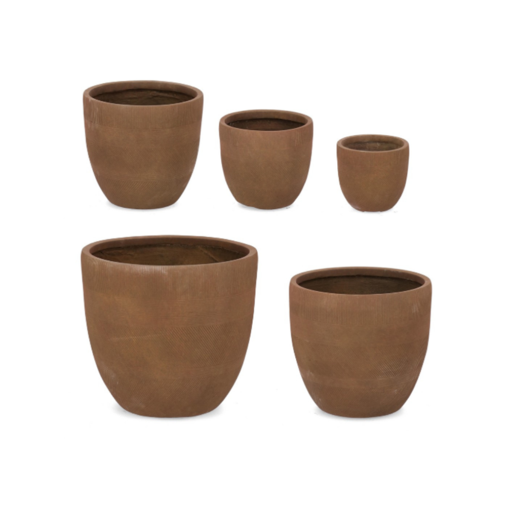 Set 5 Rusty Low Vase Holder