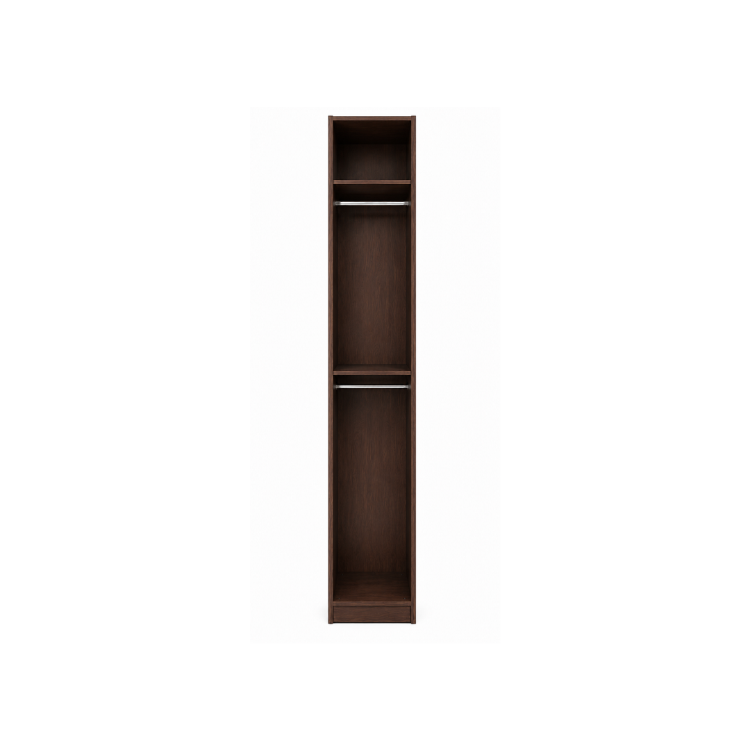 Wardrobe 50x240cm Shelves & Hanging Rail - Dark Walnut