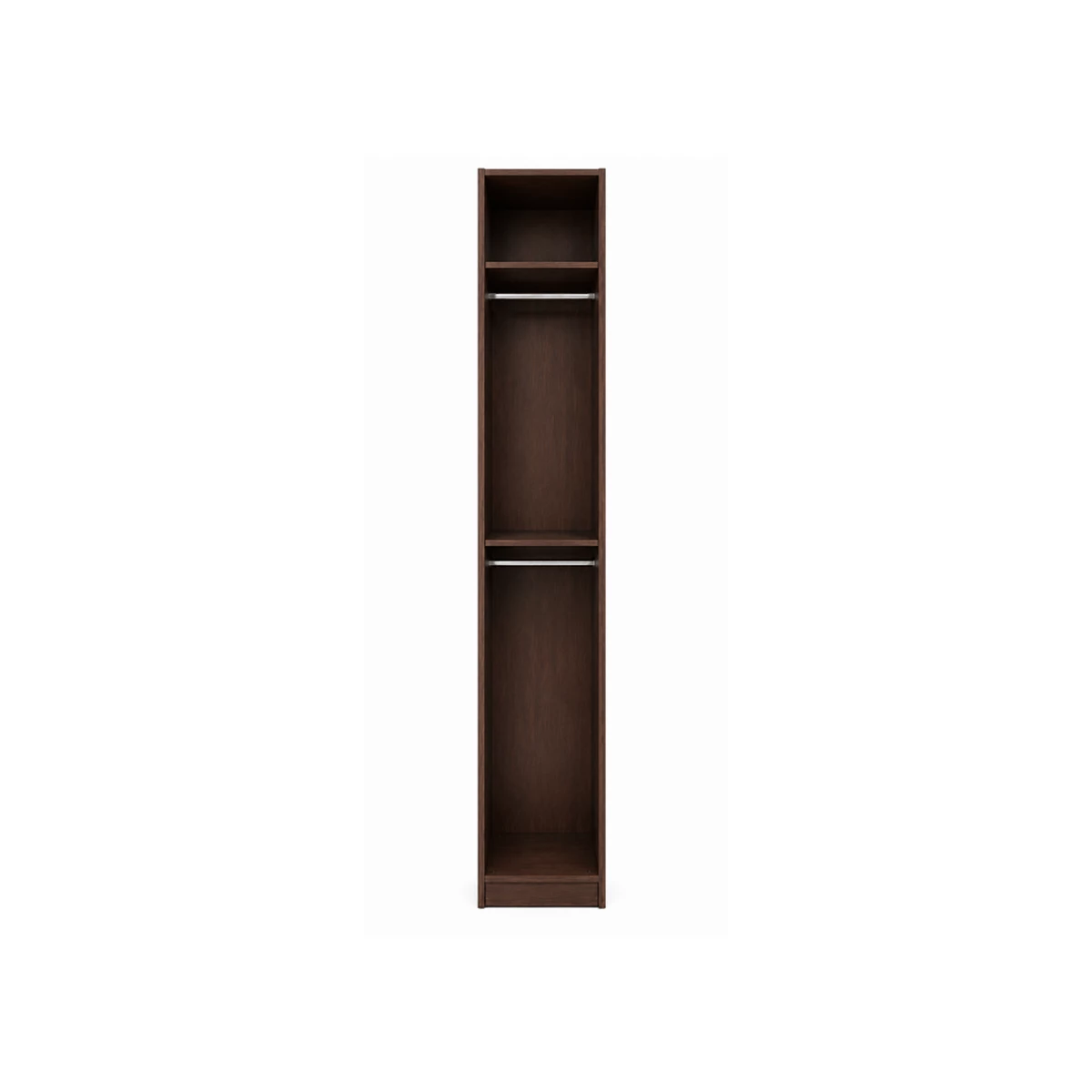 Wardrobe 50x240cm Shelves & Hanging Rail - Dark Walnut image 1