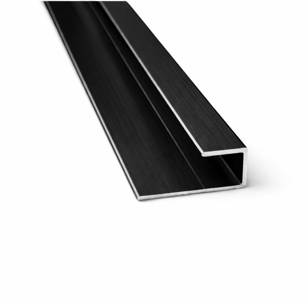 Aluminium J-Shaped Panel Trim - Black