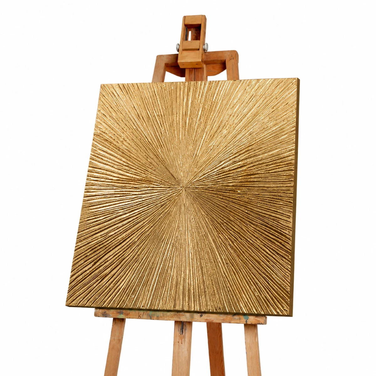 Golden Elegance Acrylic Painting - 100x100 cm image 1