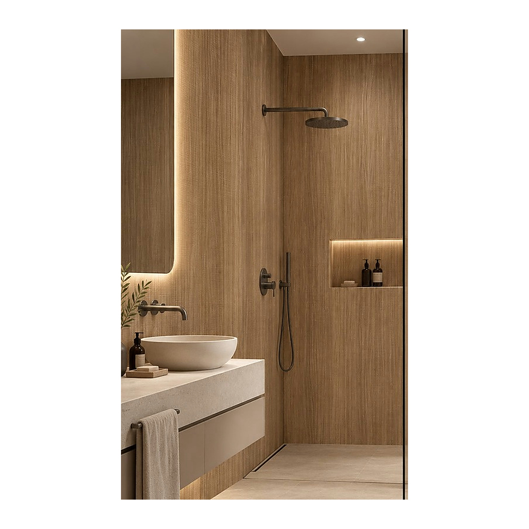 Rigid Interlocking SPC Wall Panel - Wood-Effect Walnut Canadian