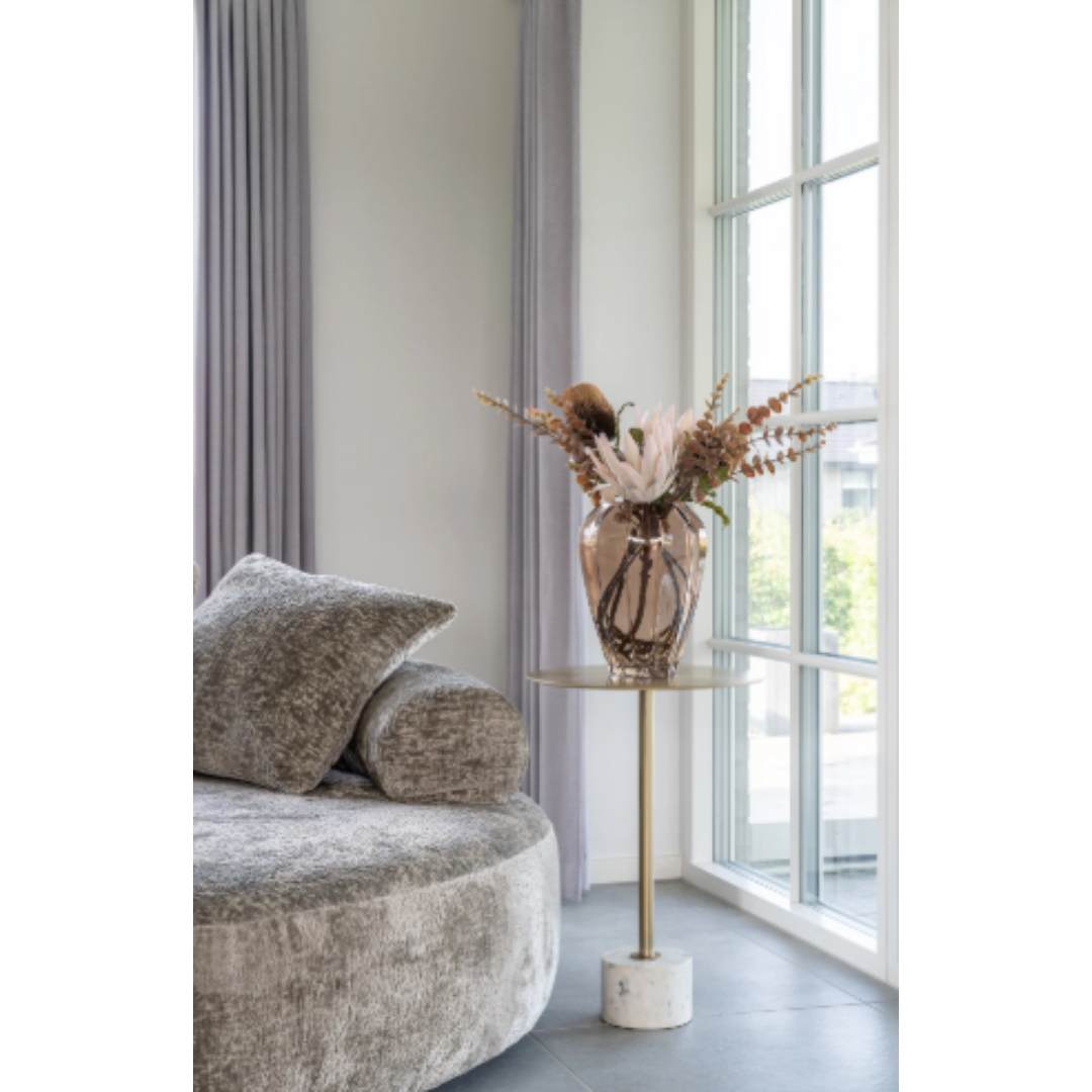 Side Table Lecco– Brass & Marble 41x58h