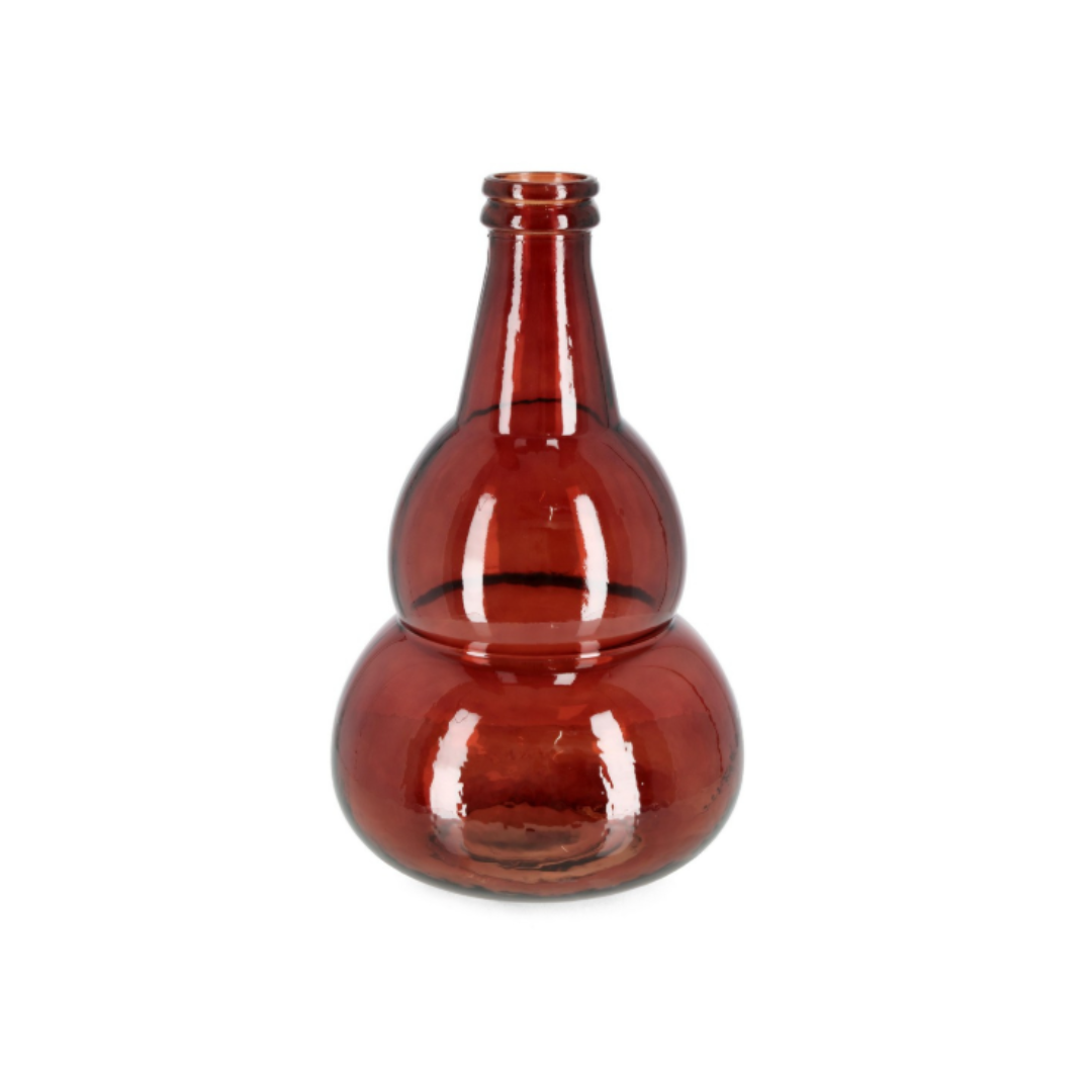 Rounded Decorative Bottle D27.5 x H45 cm – Red