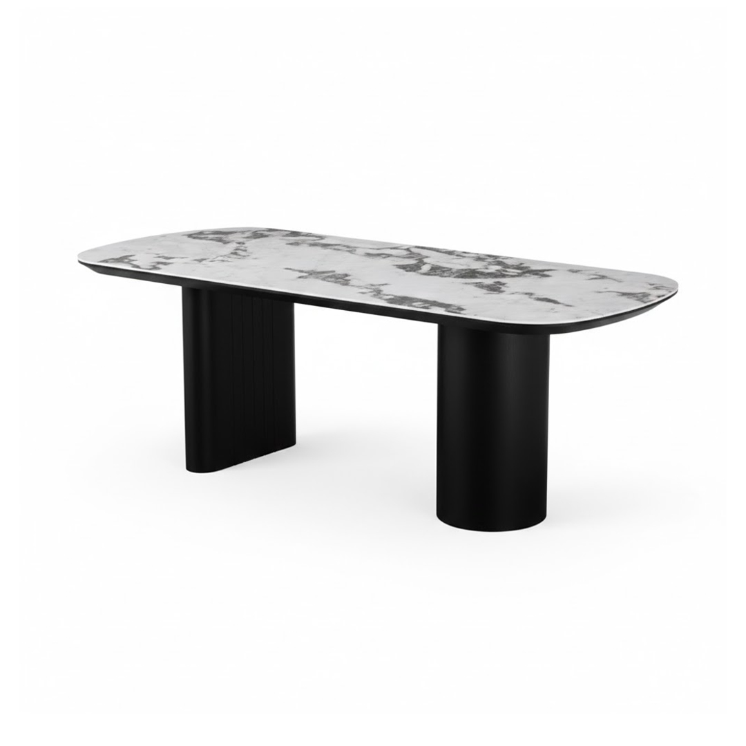 Dining Table  199x99x75- Black & Ceramic